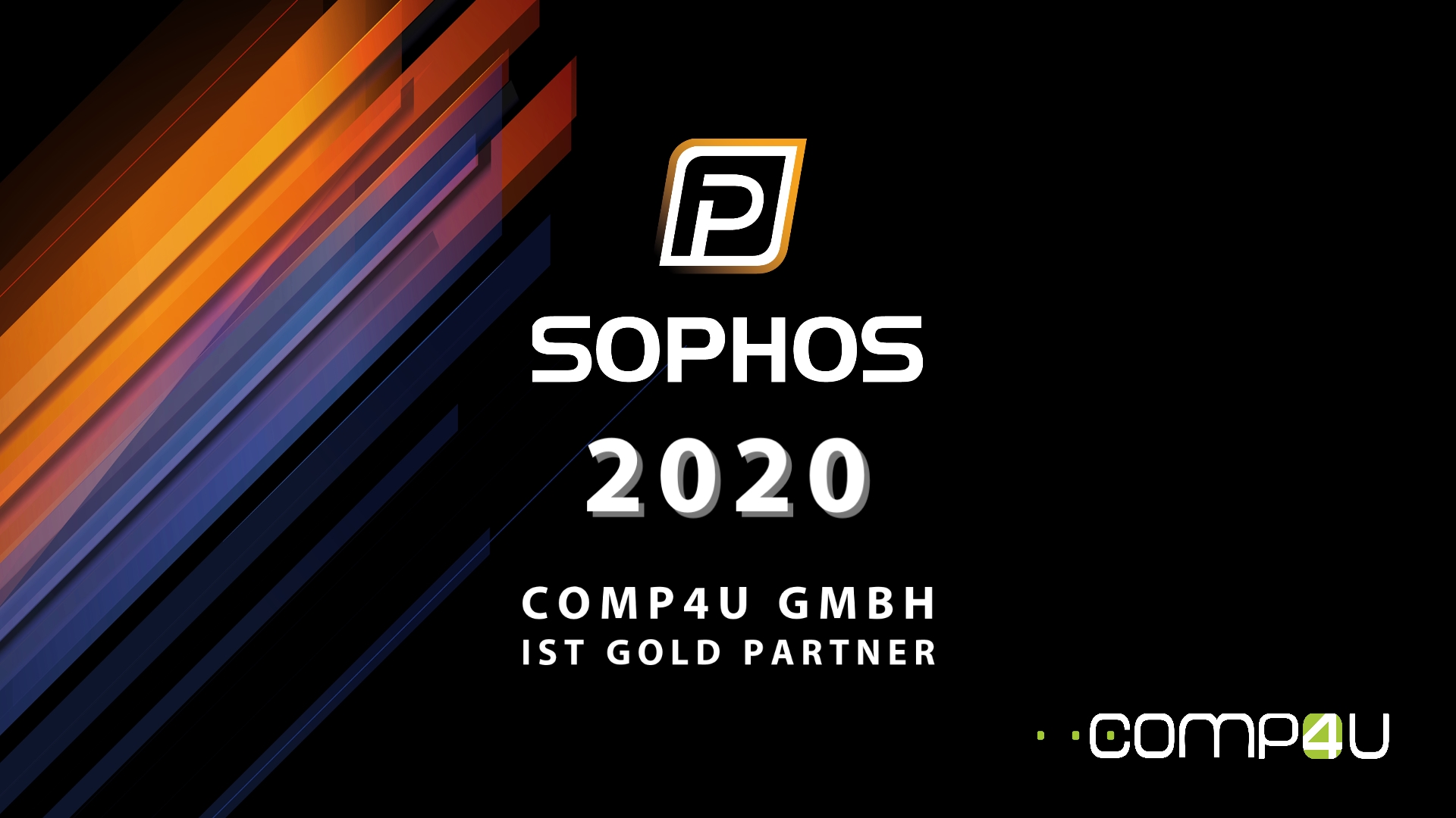 SOPHOS hat die Partnerschaft mit Comp4U vergoldet: Hier sehen Sie das Bild dazu.